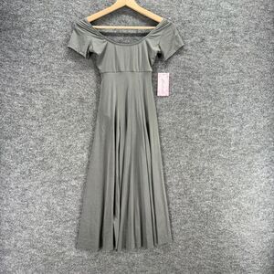 New Natalie Dress Women S Small Gray Maxi Long Short Sleeve Round Neck Casual